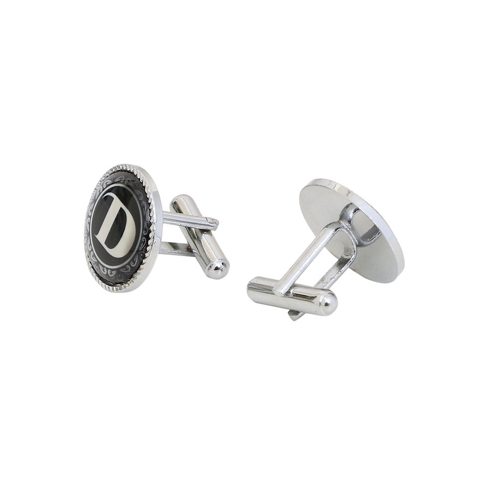 Thumbnail: Ollera Premium Collection Name Initial Alphabet D Letters Cufflinks Gift