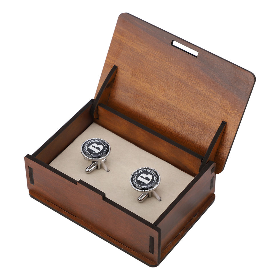 Thumbnail: Ollera Premium Collection Name Initial Alphabet B Letters Cufflinks Gift
