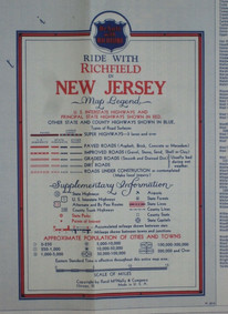 1936 RICHFIELD OIL Road Map NEW JERSEY Hi-Octane Gasoline Rand McNally Scotsman