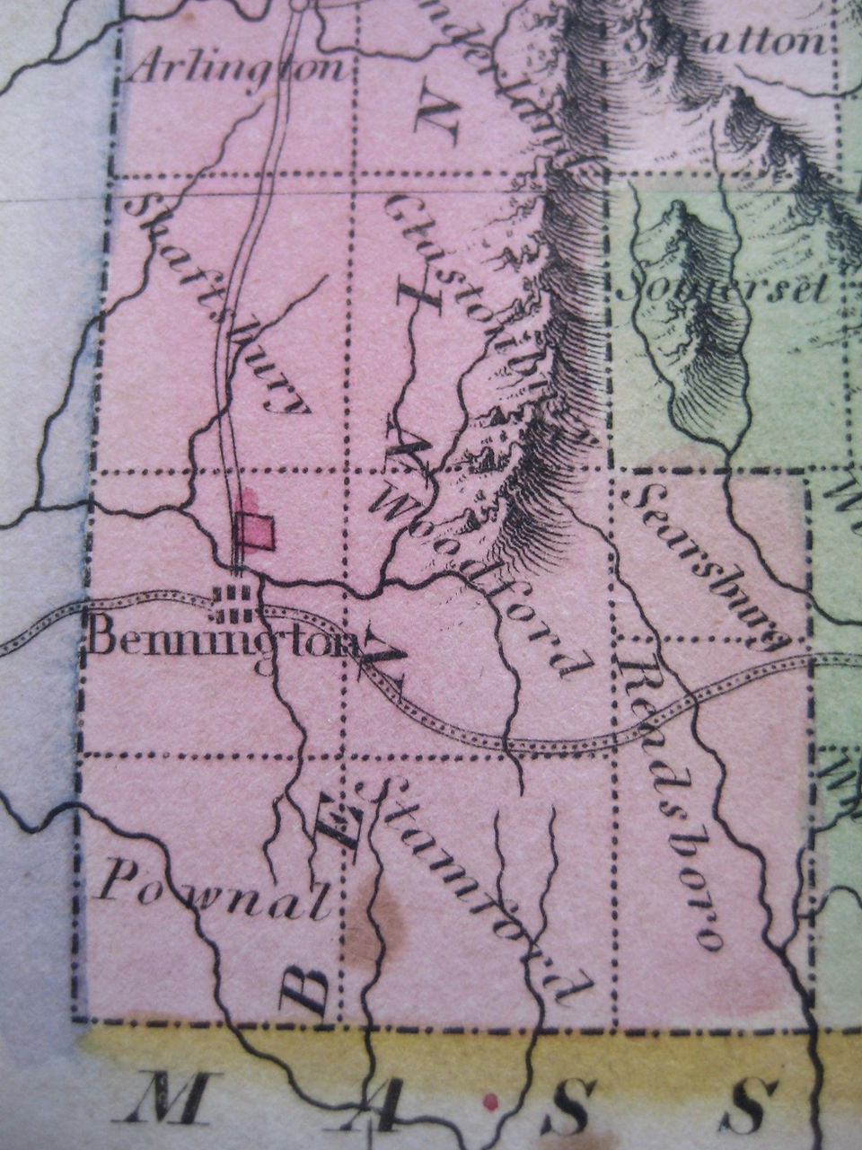 Handsome copper-engraved 1822 antique map of Vermont by Fielding Lucas, Jr., in original hand color.