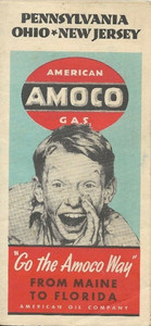 1939 AMOCO Norman Rockwell Art Road Map PENNSYLVANIA NEW JERSEY OHIO Cleveland