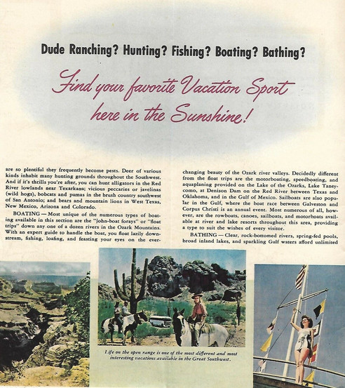 Original 1946 fold-out travel map brochure, published by Greyhound more than 72 years ago