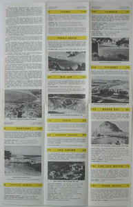 1969 Road Map CALIFORNIA STATE ROUTE ONE Hearst Castle San Simeon Carmel Big Sur