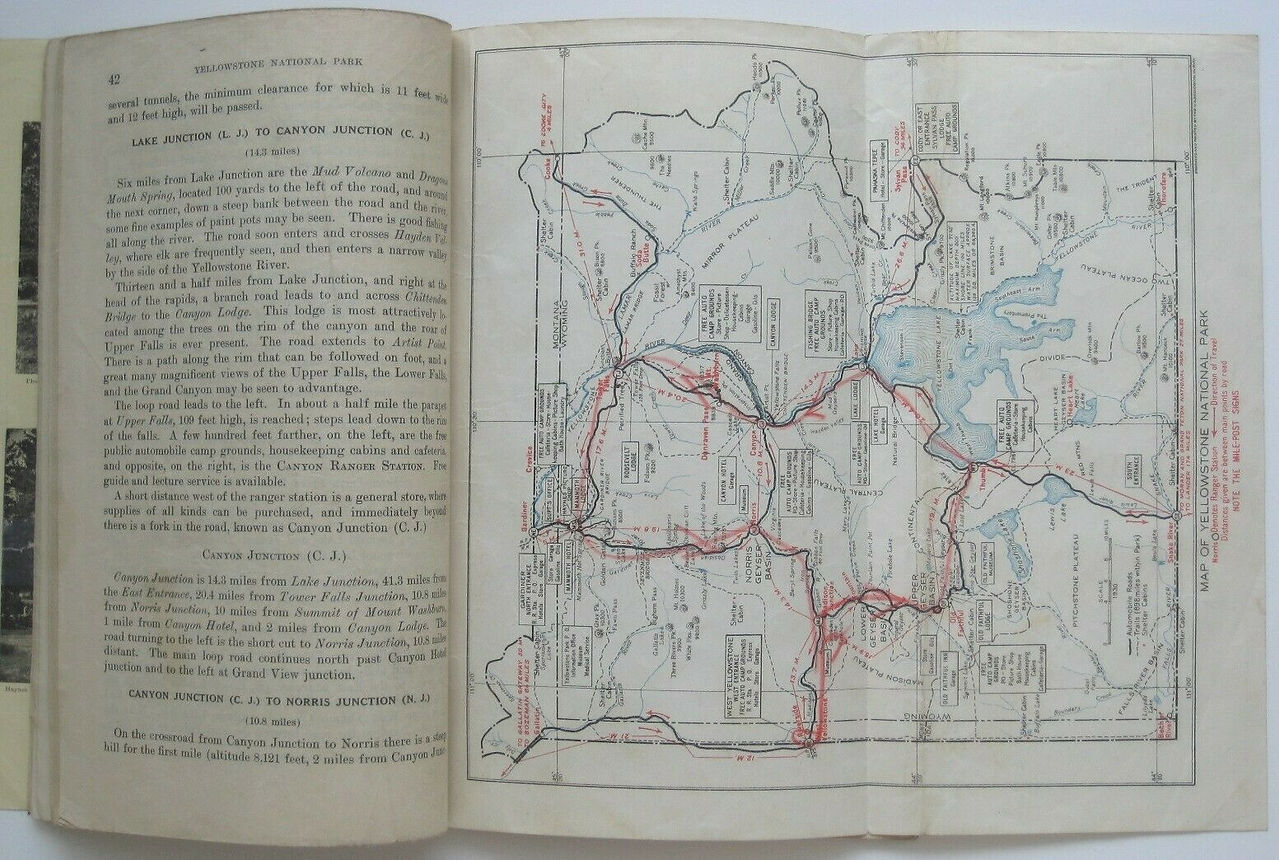 Official 1930 Department of the Interior booklet on Yellowstone National Park, printed more than 90 years ago.