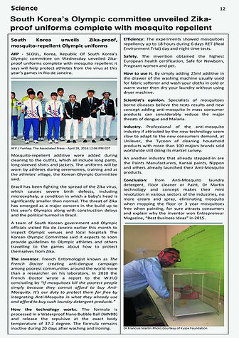 kyzox technology anti-mosquito laundry additive dr Francois Martin