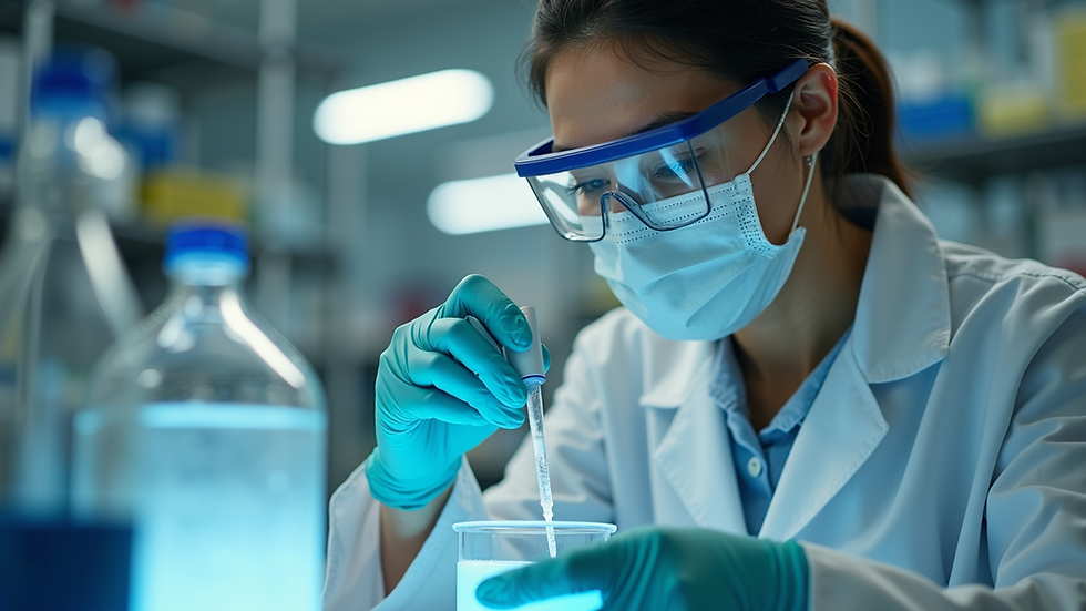 Eye-level view of a scientist conducting cannabinoid extraction