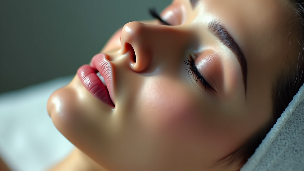 Close-up view of a serene facial treatment setup