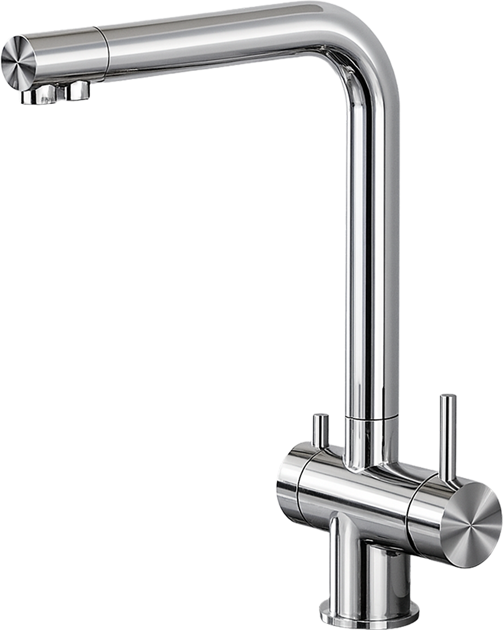 Robinet 3 voies QUADRO Design 100% inox brossé 316 - Idealaqua®