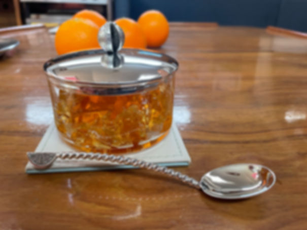 H.M Silver Marmalade Jar and Spoon