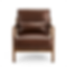 Brown Faux Leather and Wood Accent Chair