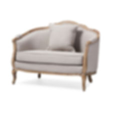 French Wood One Seat Lounge Chair
