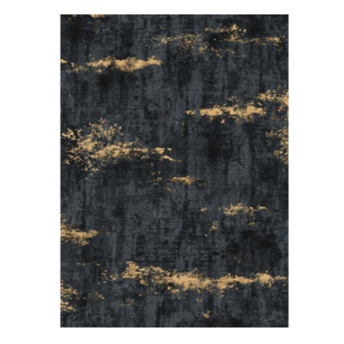 Black and Gold Abstract Area Rug