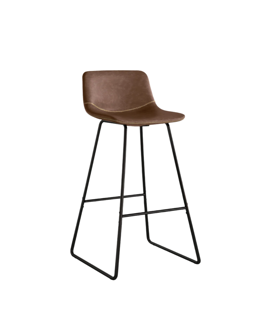 Brown Faux Leather Bar Stool
