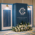 Blue and White Dimensional Seating Chart