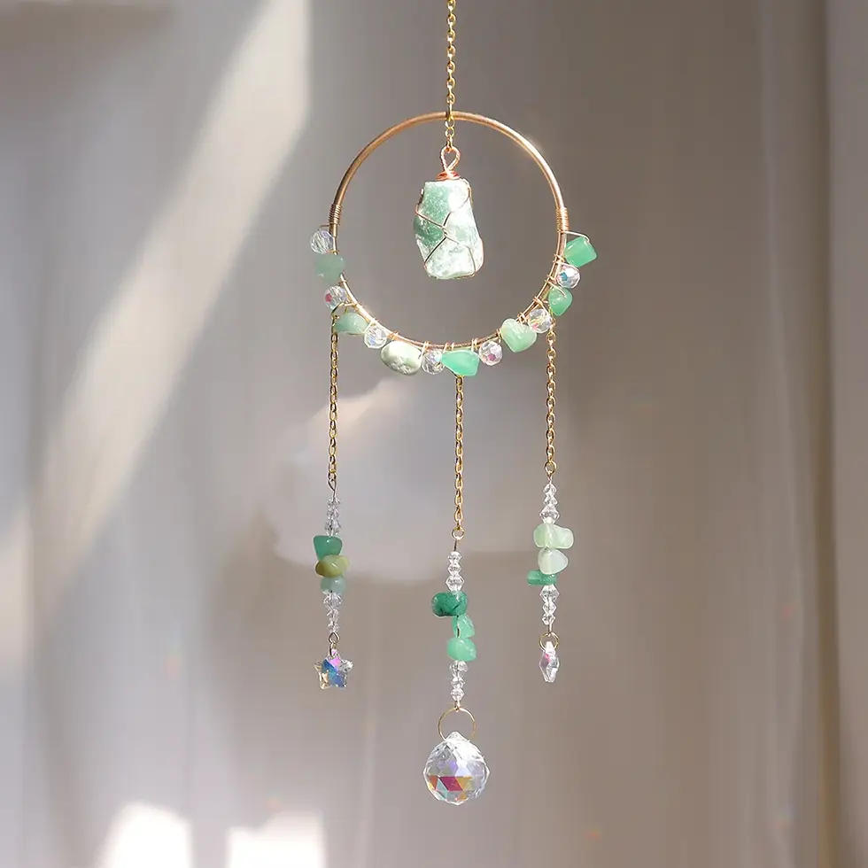 Miniatura: Amethyst Sun & Moon Crystal Suncatcher