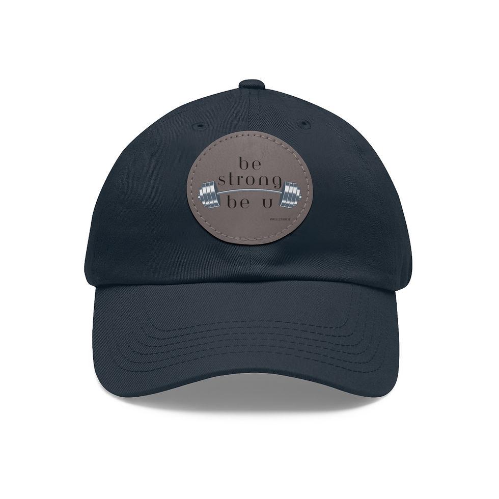 Thumbnail: be strong be u Hat with Leather Patch (Round) ***Various Colors***