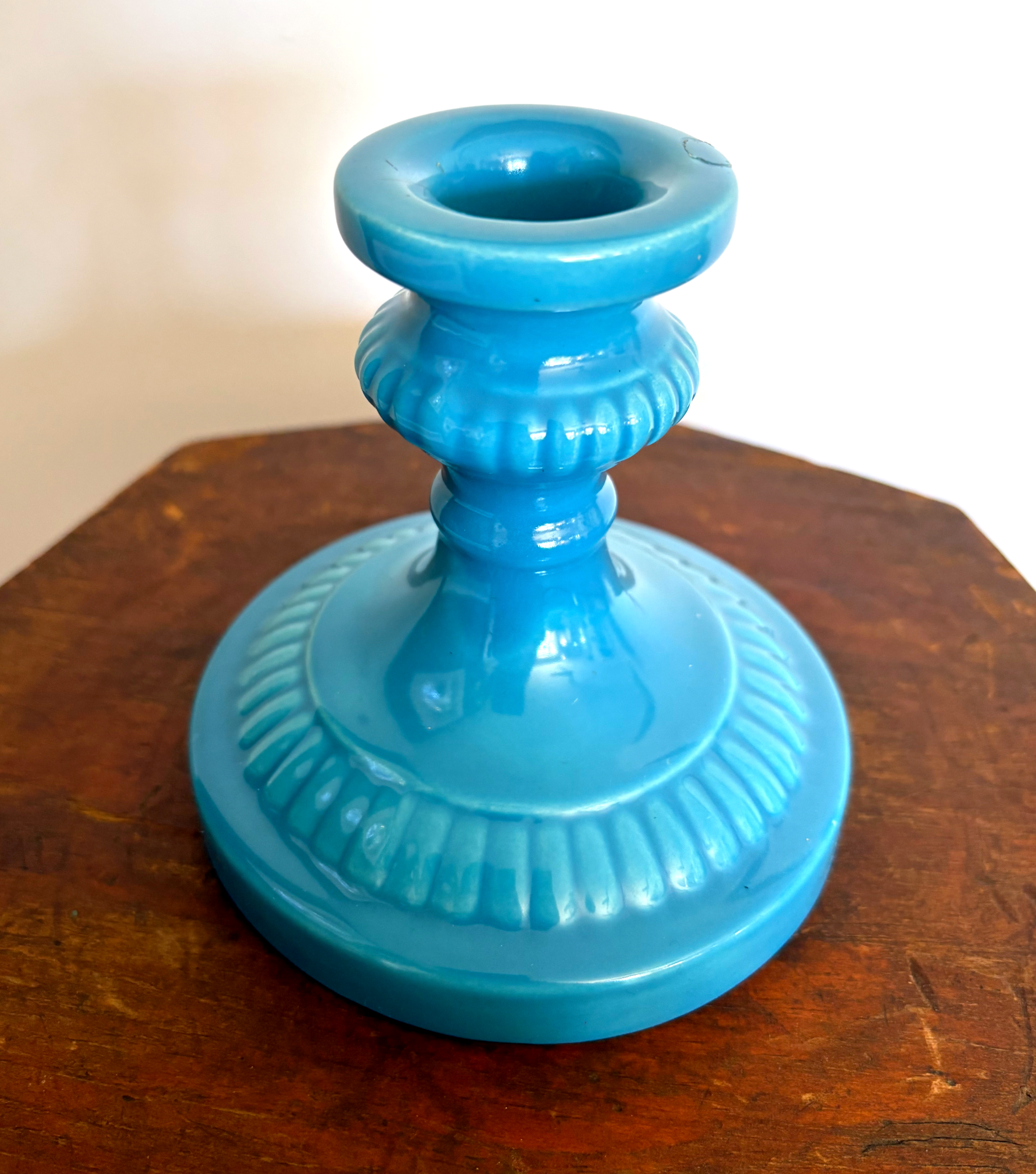 VINTAGE MCM BLUE CANDLESTICK