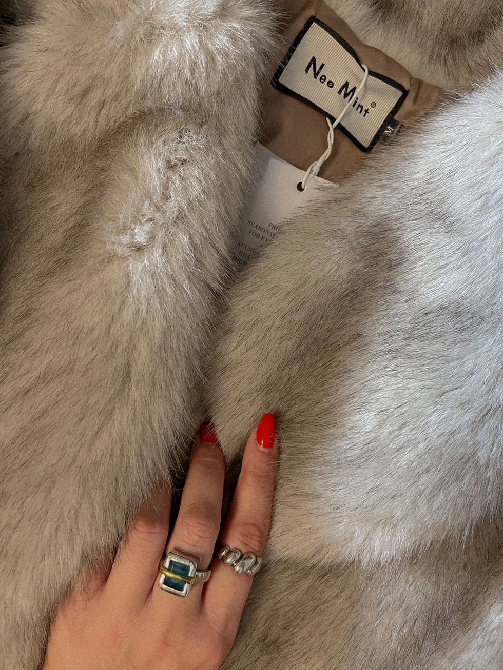 Thumbnail: Neo Mint Luxury Brand Women Faux Fur Coat