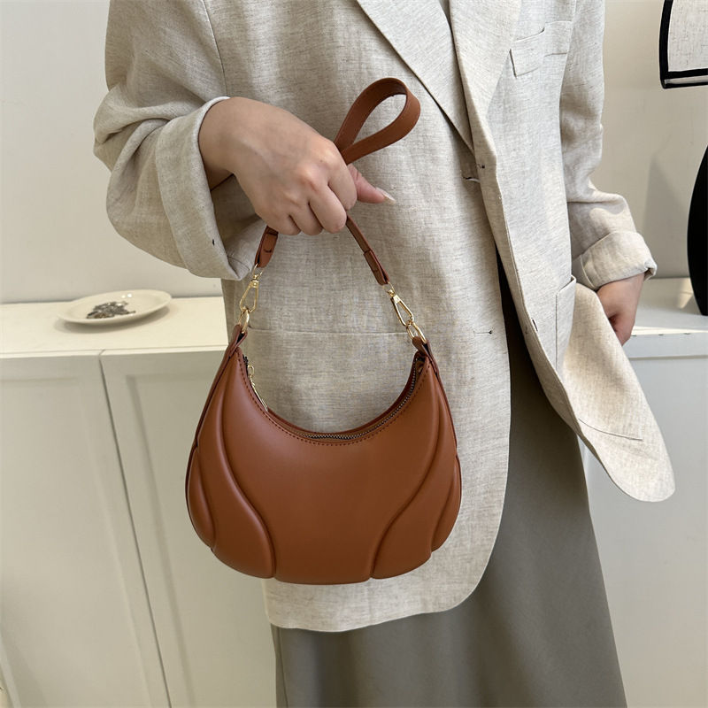Thumbnail: Retro Solid Color Shoulder Bag PU Leather