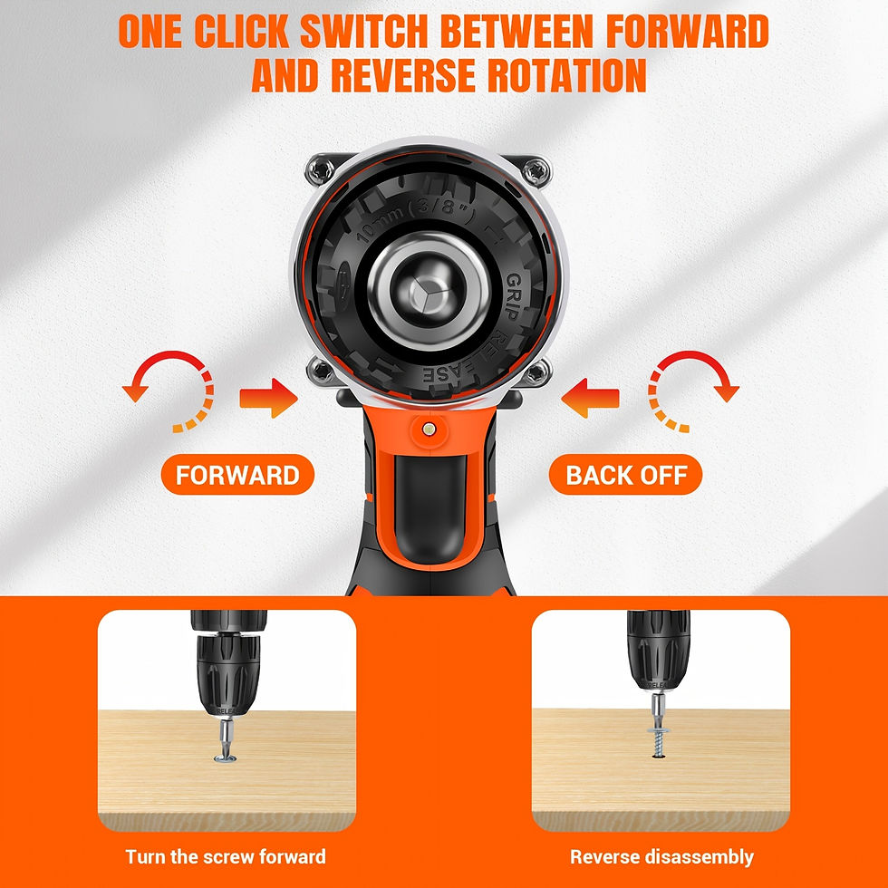 Thumbnail: DayPlus Cordless Drill Driver Kit with 1500mAh Battery, 12V Electric Screwdriver