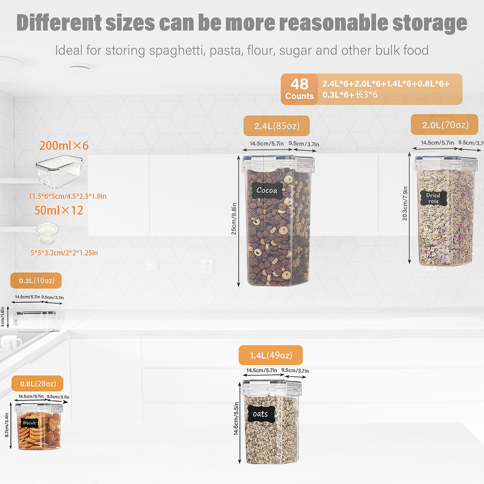 Thumbnail: 48 Pack Food Storage Containers with Lids, Kitchen Storage Containers for Pantry