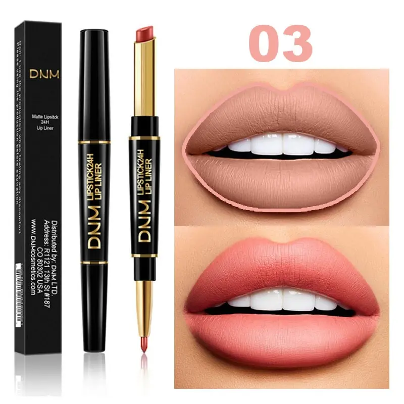 Thumbnail: DNM Double-ended Matte Lipstick Pencil Non-stick Cup Long Lasting Lipstick Lip L