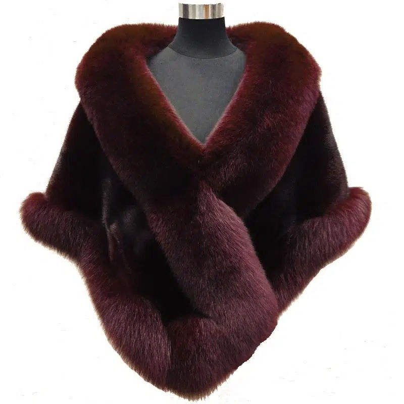 Thumbnail: White Fur Shawl Jacket