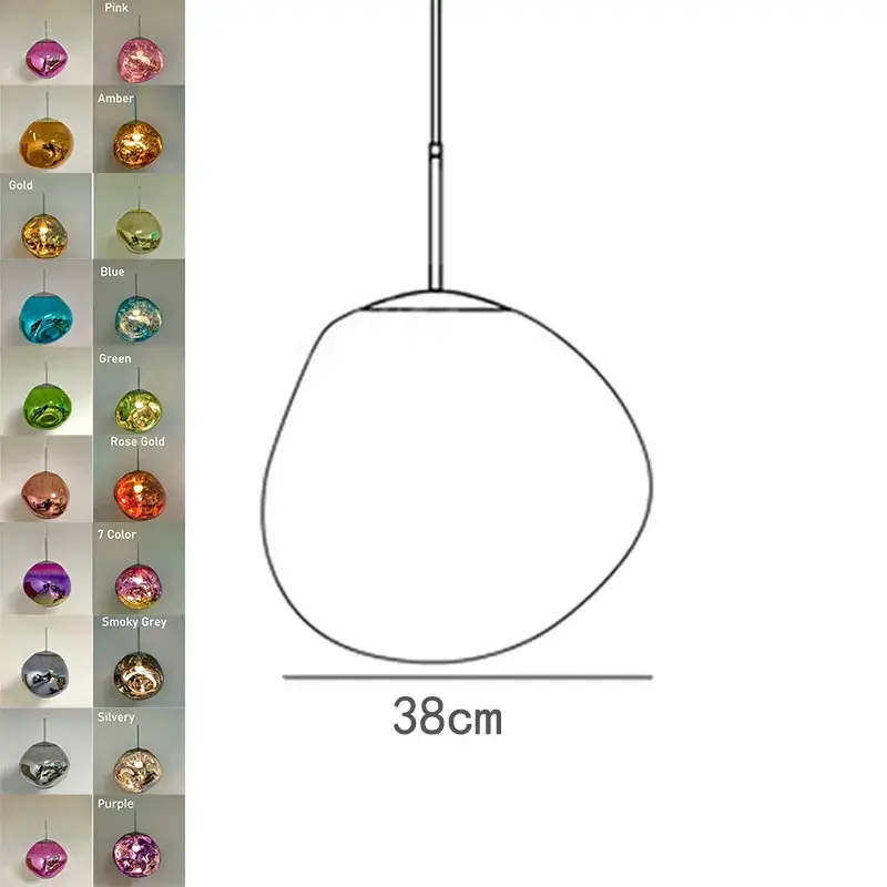 Thumbnail: Modern Lava Glass LED Pendant Light LOFT Stairs Lighting Living Room Indoor Deco