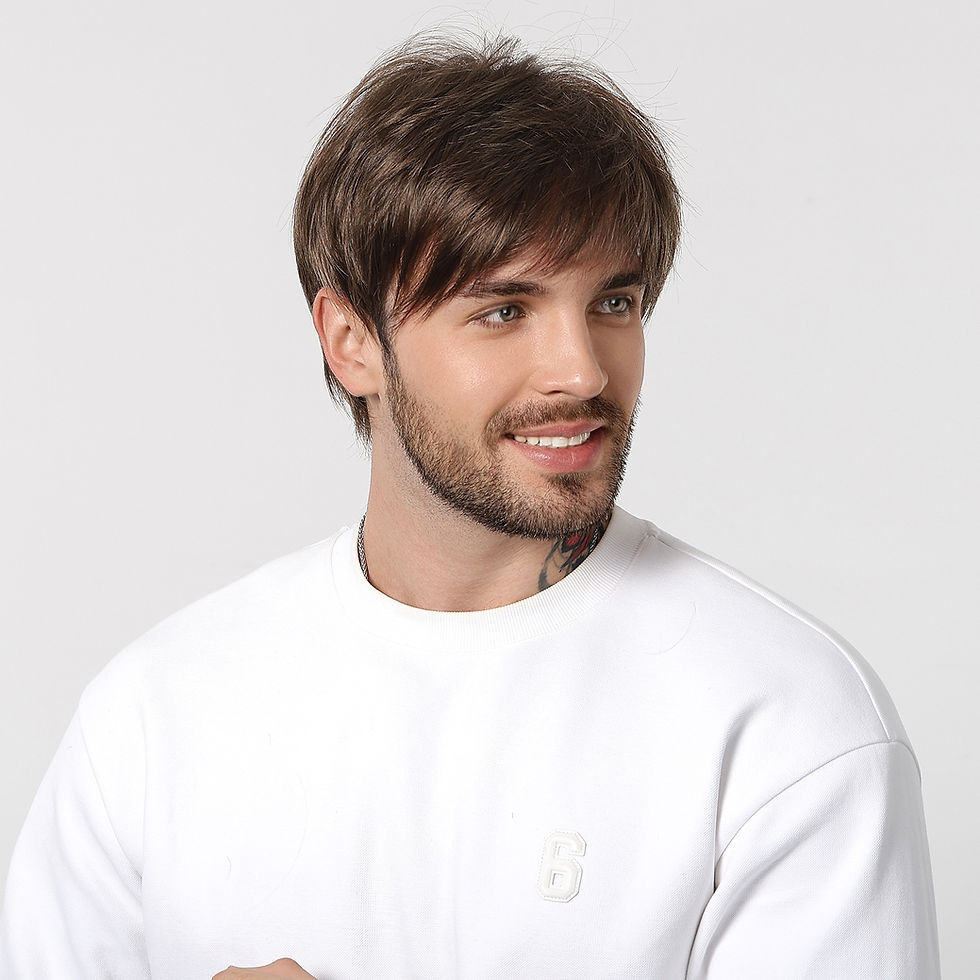 Thumbnail: ALAN EATON Dark Brown Short Wig for Men