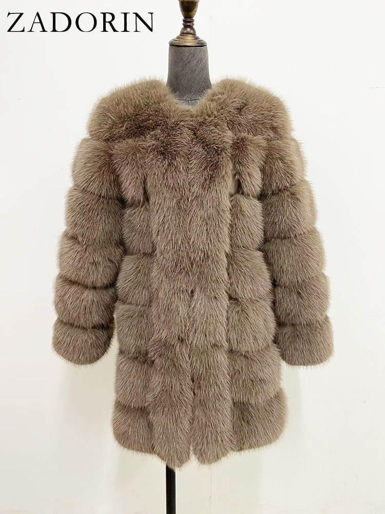 Thumbnail: Long Furry Faux Fur Coat / Jacket