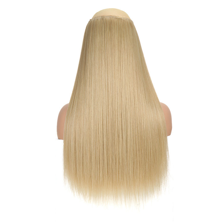 Thumbnail: Natural Looking Long Straight Synthetic Hair Extensions - 1 pc Clip In Hair Piec