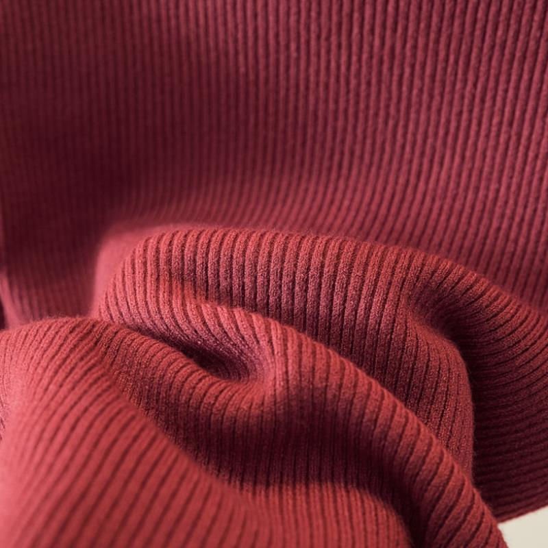 Thumbnail: Knitted Women Zipper Half High Neck Sweater Pullovers Autumn Winter Basic Women 