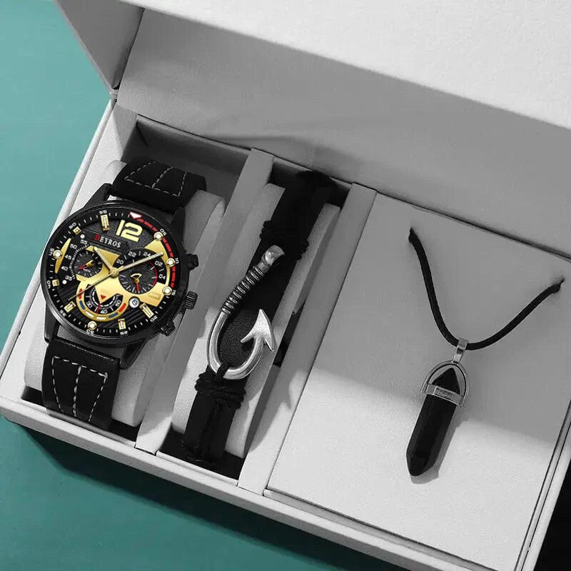 Thumbnail: 3PCS Set Fashion Men's Watches