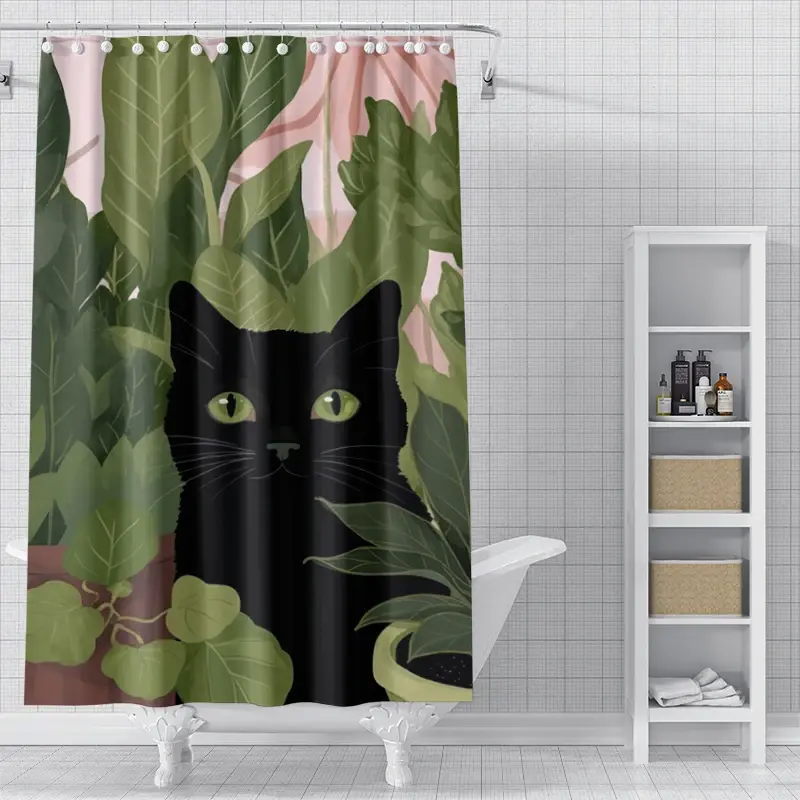 Thumbnail: Home shower curtains for bathroom waterproof fabric Modern Nordic style bathroom
