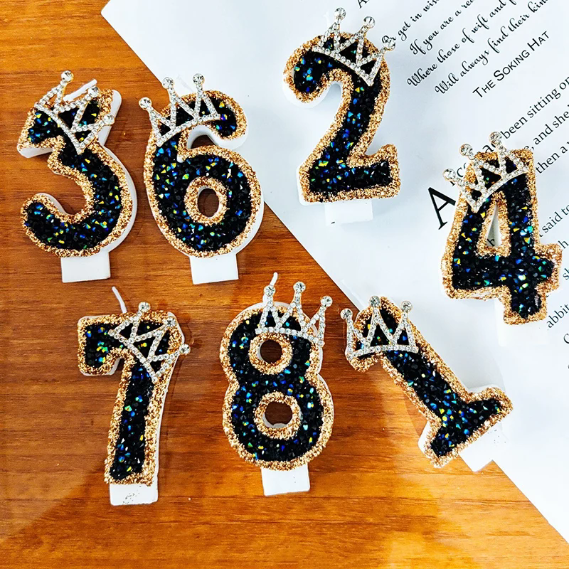 Thumbnail: Diamond Black Birthday Number Candles