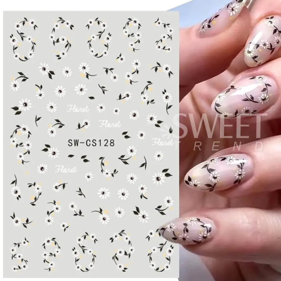 Thumbnail: 3D Purple Flower Nail Sticker