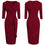 Thumbnail: Nice-forever Spring Women Sexy V-Neck Solid Color Peplum Dresses Business Formal