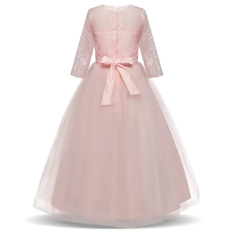 Thumbnail: Girl Long White Bridesmaid Dresses For Wedding Prom Gown Girls Birthday Party Dr