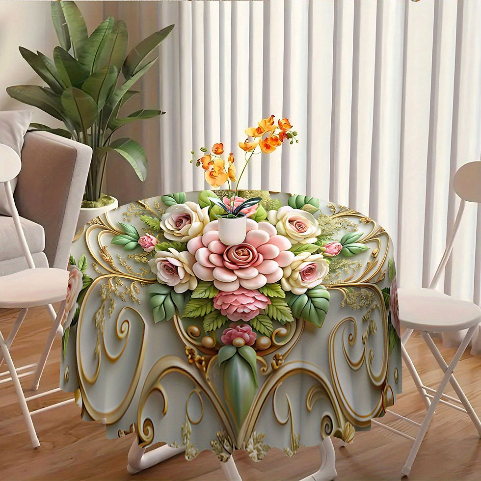 Thumbnail: Single Pack, Made of Polyester, Featuring a Vintage Floral Pattern with Digital 