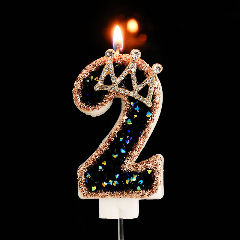 Thumbnail: Diamond Black Birthday Number Candles
