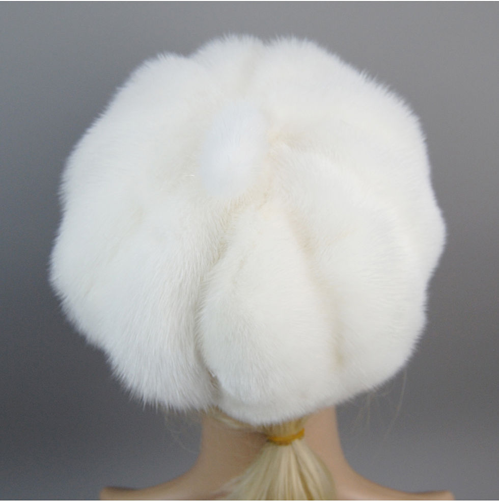 Thumbnail: Hot Sale Full Pelt Luxurious Women Real Mink Fur Hats Winter Warm Fur Caps Fashi