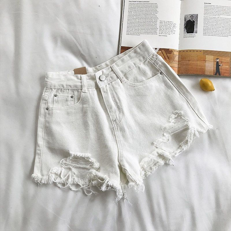 Thumbnail: Korean Denim Shorts Women Summer Fashion Casual High Waist Ripped Jeans Pocket T