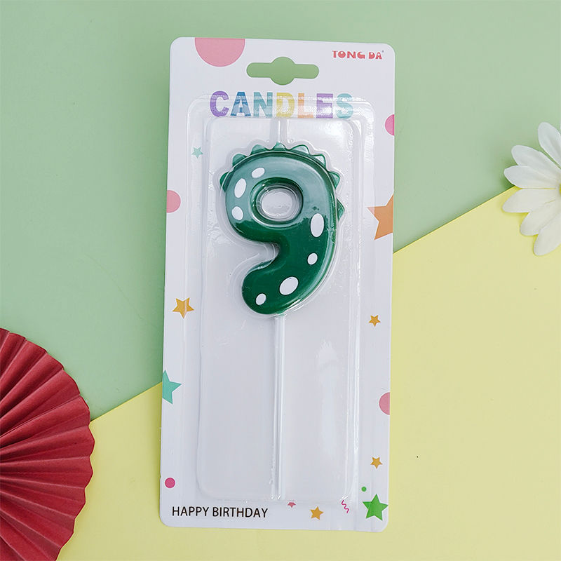 Thumbnail: Green Dinosaur Numbers Candle