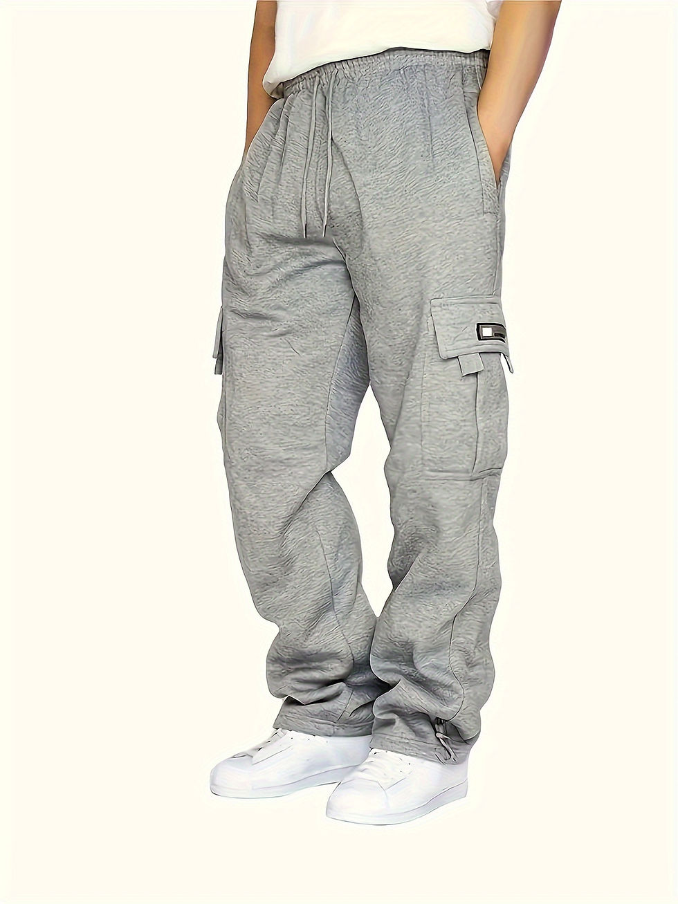 Thumbnail: Men's Comfortable Multi-Pocket Cargo Pants - Loose Fit, Casual, Breathable, Quic