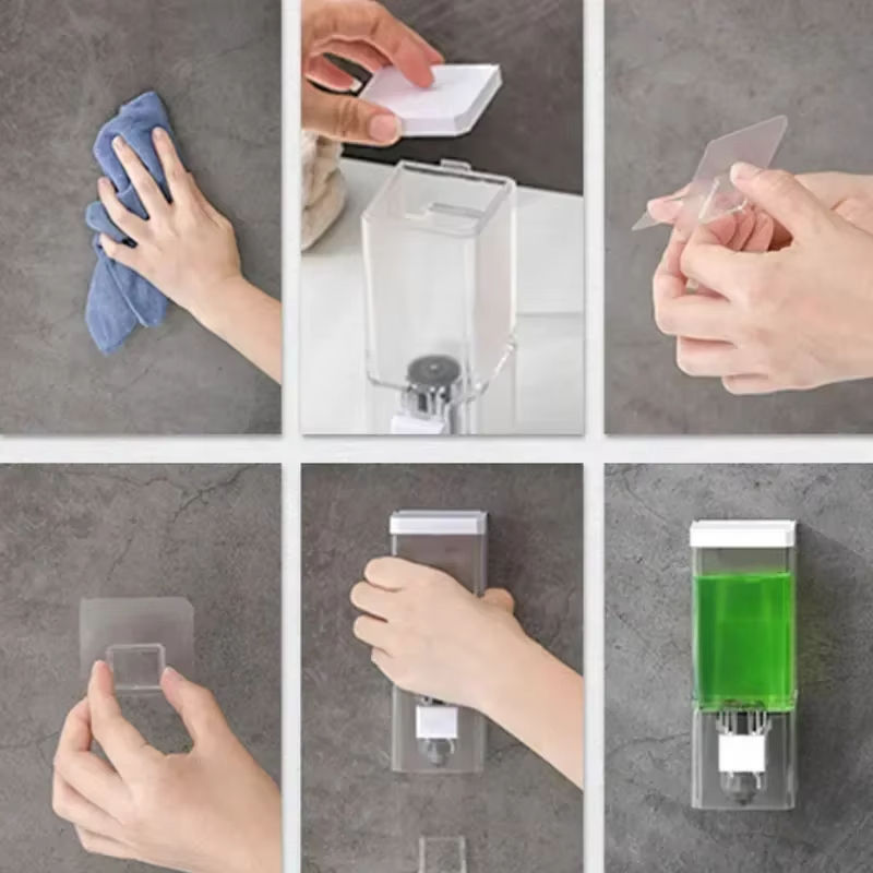 Thumbnail: Non Perforated Manual Press Soap Dispenser Wall Mounted Traceless Disinfectant B