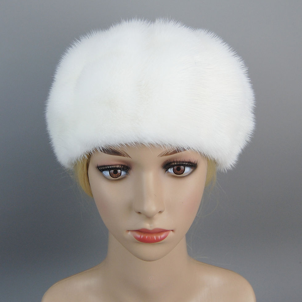 Thumbnail: Hot Sale Full Pelt Luxurious Women Real Mink Fur Hats Winter Warm Fur Caps Fashi
