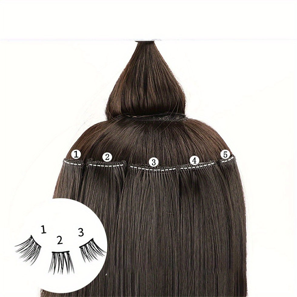 Thumbnail: Five Packs of 16inch Hair Extension Pieces for DIY Long Hair Invisible Seamless 