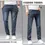 Thumbnail: Summer Thin Men's Elastic Cotton Jeans Fashion Gray Comfortable Business Straigh