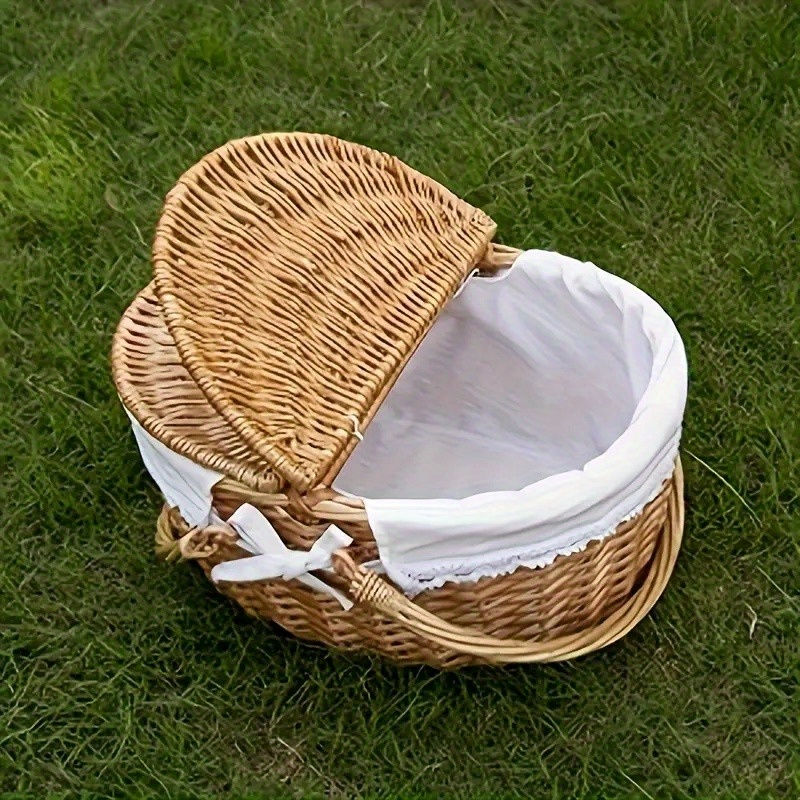 Thumbnail: [2-Person Rattan Basket] 2-Person Spring Picnic Rattan Basket with Lid | Double 