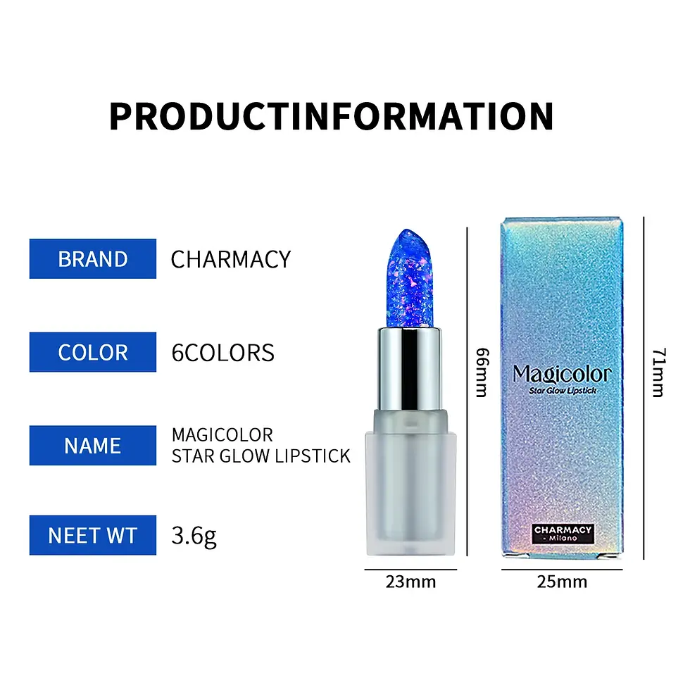 Thumbnail: CHARMACY 6 colors Magicolor star glow lipstick PH change shift colors lip gloss 